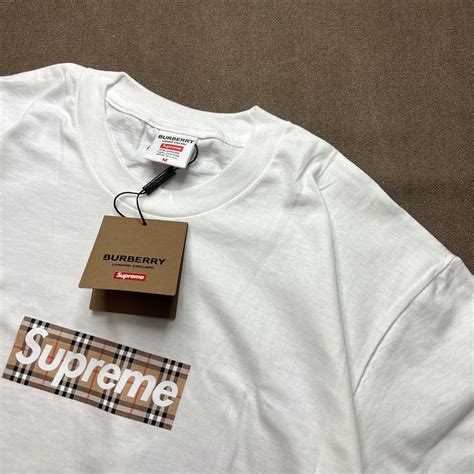 supreme burberry box logo t shirt|supreme box t shirt.